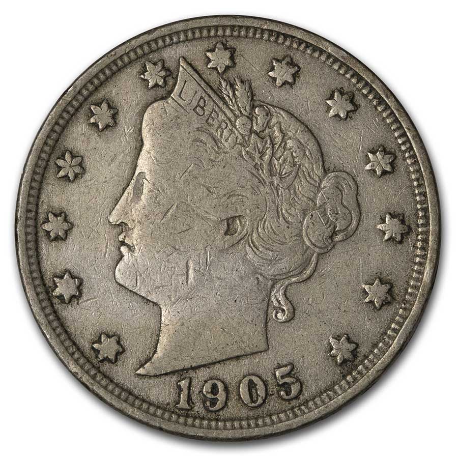 1905 Liberty Head V Nickel VF Coin For Sale | Liberty Nickels (1883 ...