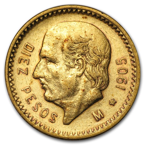 Buy 1905 Mexico Gold 10 Pesos XF | APMEX