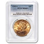 1905-S $20 Liberty Gold Double Eagle MS-64+ PCGS