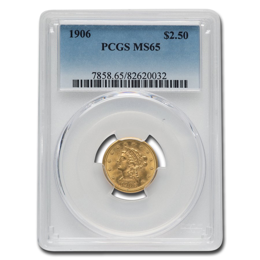 1906 $2.50 Liberty Gold Quarter Eagle MS-65 PCGS