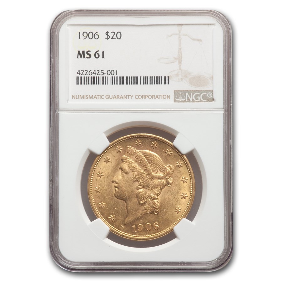 Buy 1906 $20 Liberty Gold Double Eagle MS-61 NGC | APMEX