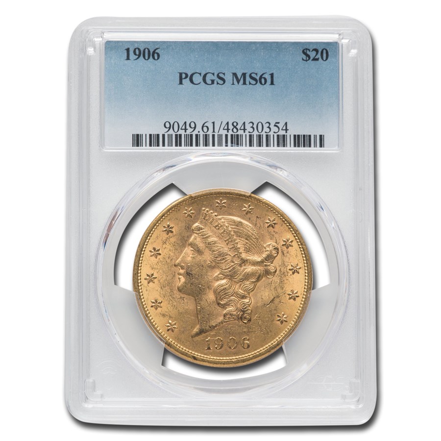 Buy 1906 $20 Liberty Gold Double Eagle MS-61 PCGS | APMEX