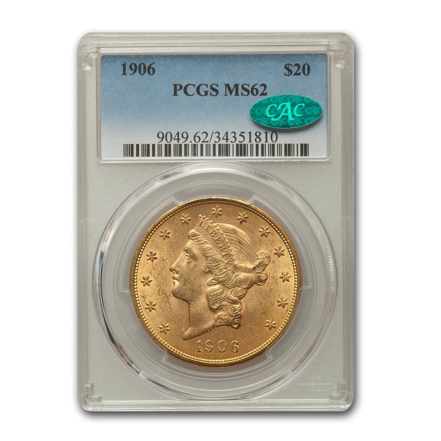 Buy 1906 $20 Liberty Gold Double Eagle MS-62 PCGS CAC | APMEX