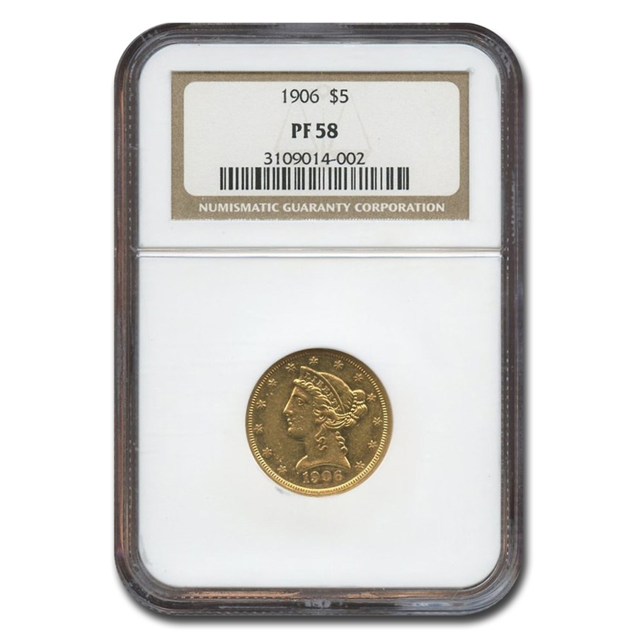 1906 $5 Liberty Gold Half Eagle PF-58 NGC