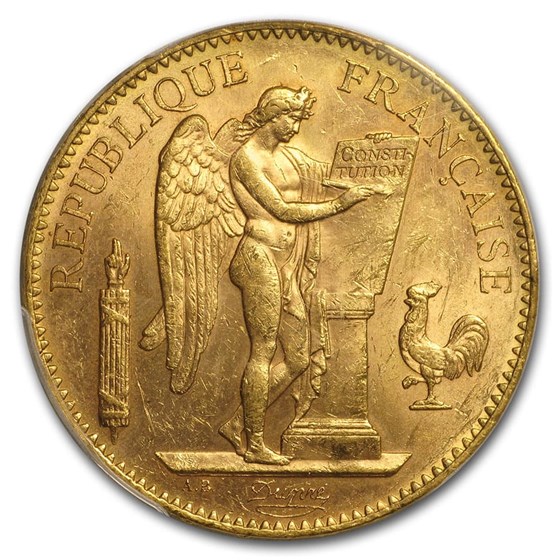Buy 1906-A France Gold 100 Francs Angel MS-63 PCGS | APMEX