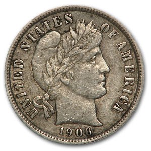 1906 Barber Dime XF