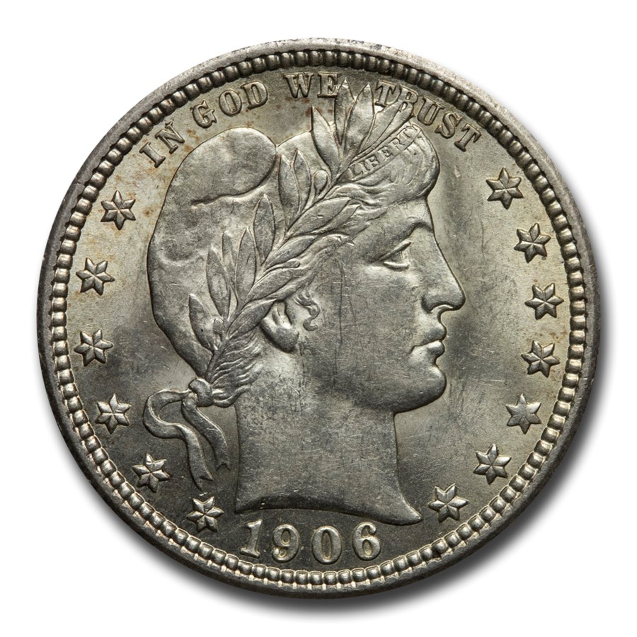 Buy 1906 Barber Quarter AU | APMEX