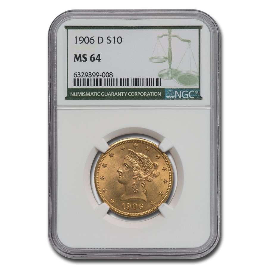 Buy 1906-D $10 Liberty Gold Eagle MS-64 NGC (Green Label) | APMEX