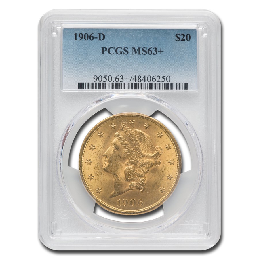 1906-D $20 Liberty Gold Double Eagle MS-63+ PCGS