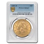 1906-D $20 Liberty Gold Double Eagle MS-63 PCGS