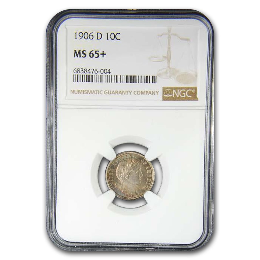 1906-D Barber Dime MS-65+ NGC