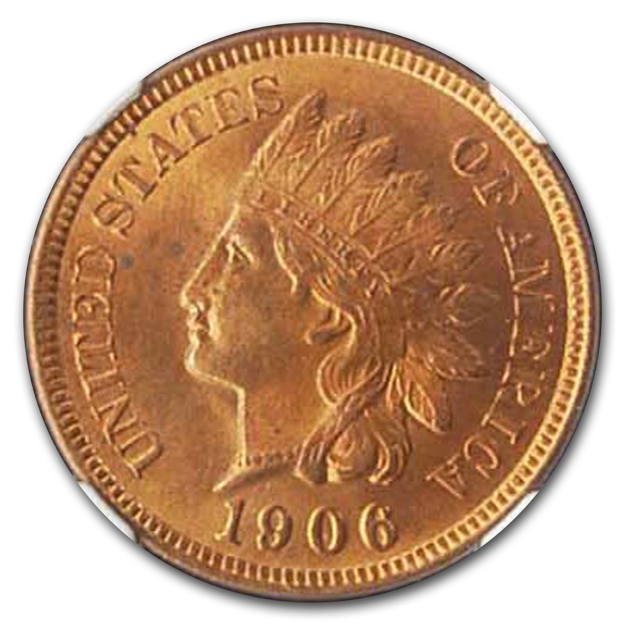 1906 Indian Head Cent MS-64 NGC (Red)