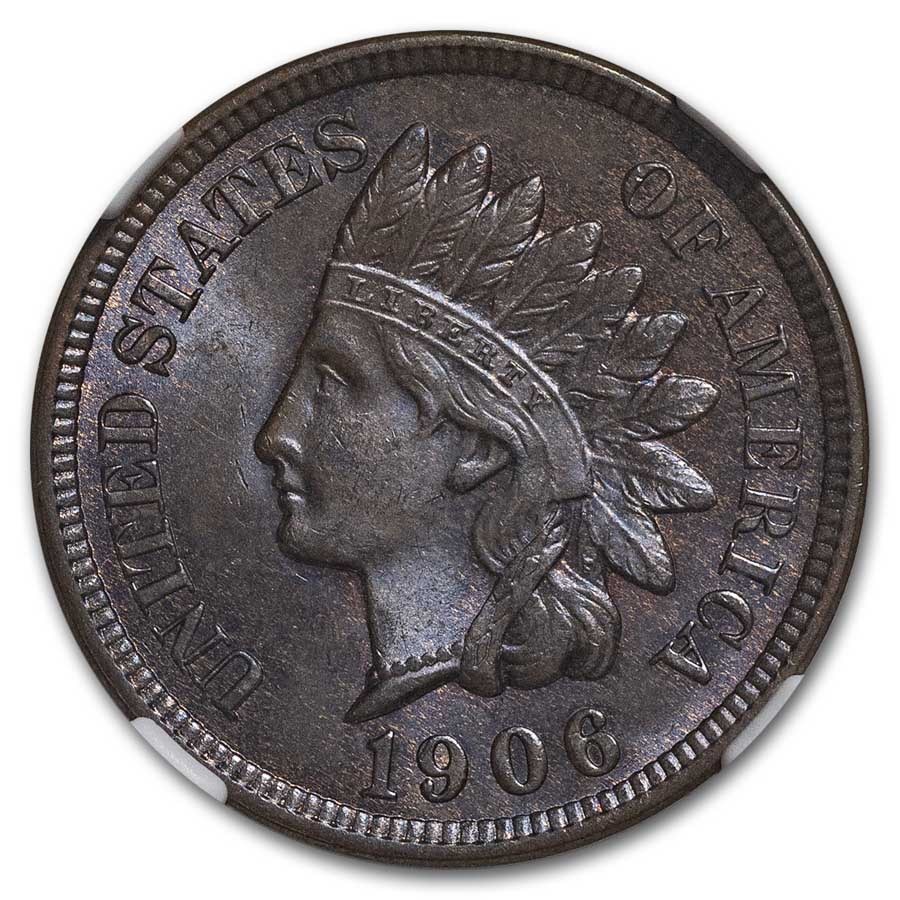 1906 Indian Head Cent MS-65 NGC (Brown)