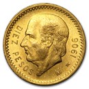 1906-M Mexico Gold 10 Pesos BU