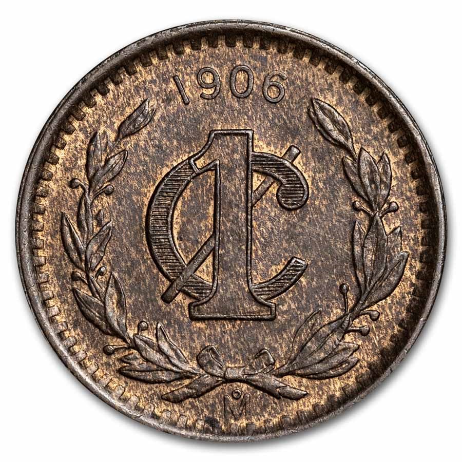 1906 Mexico Bronze 1 Centavo BU (Wide Date)