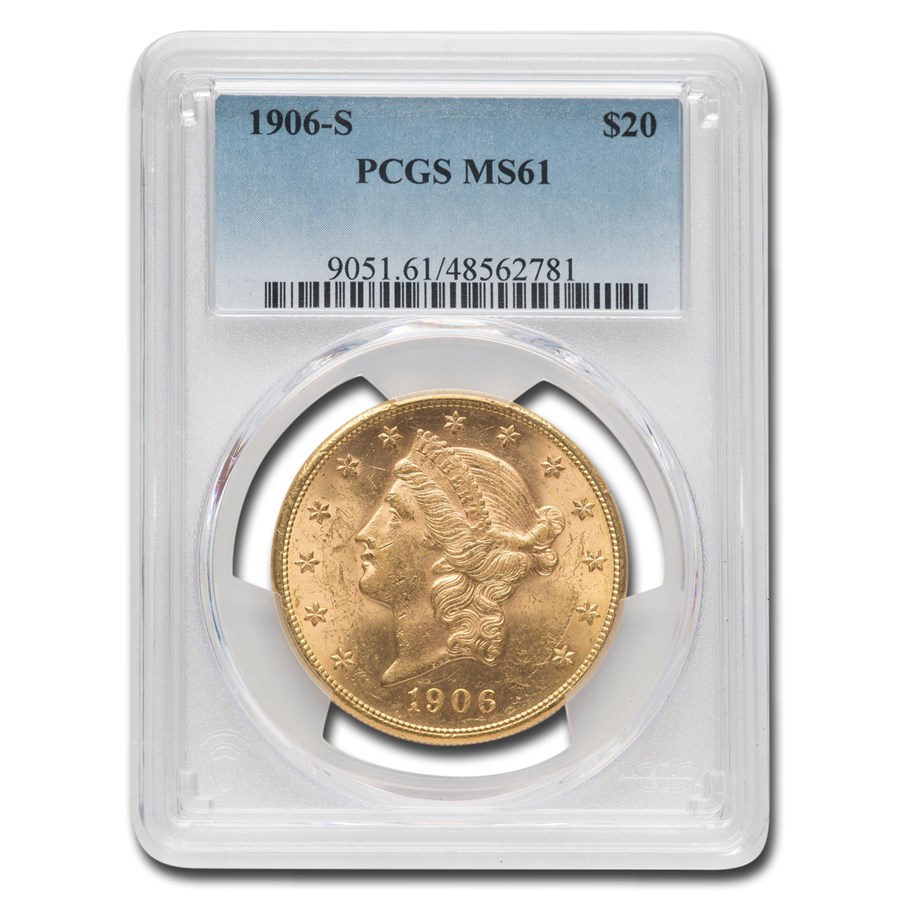 Buy 1906-S $20 Liberty Gold Double Eagle MS-61 PCGS | APMEX