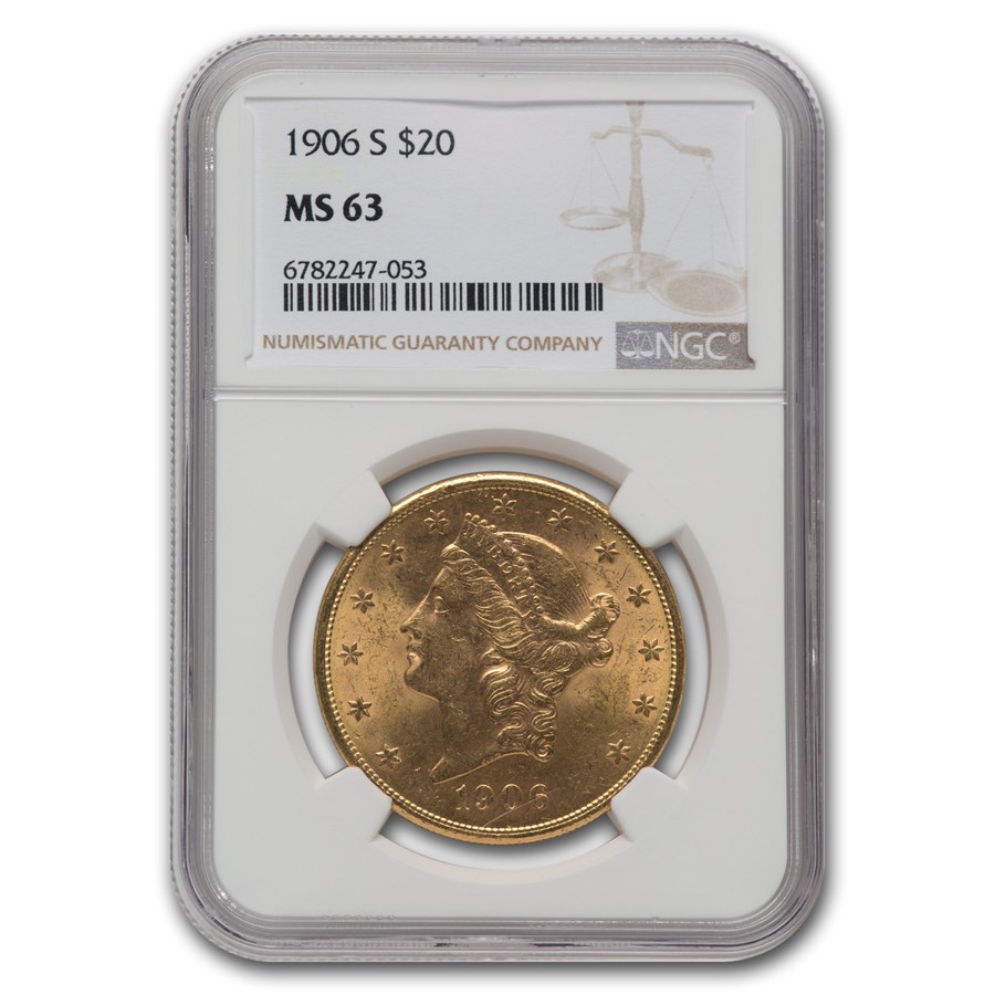 Buy 1906-S $20 Liberty Gold Double Eagle MS-63 NGC | APMEX