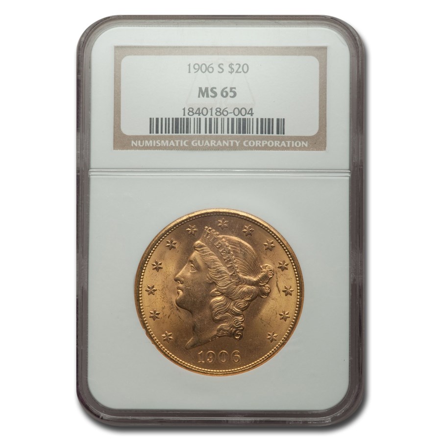 Buy 1906-S $20 Liberty Gold Double Eagle MS-65 NGC | APMEX