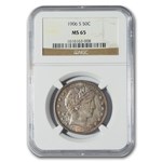 1906-S Barber Half Dollar MS-65 NGC