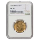 1907 $10 Indian Gold Eagle AU-55 NGC