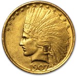 1907 $10 Indian Gold Eagle AU