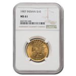 1907 $10 Indian Gold Eagle MS-61 NGC