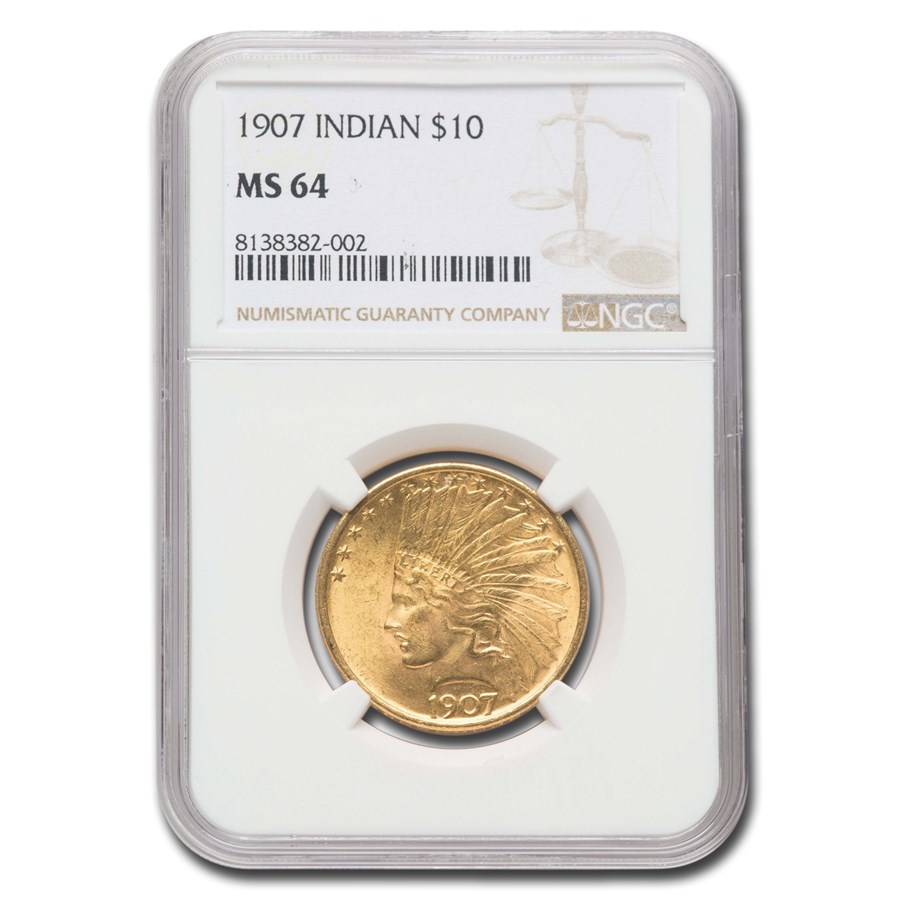 1907 $10 Indian Gold Eagle MS-64 NGC