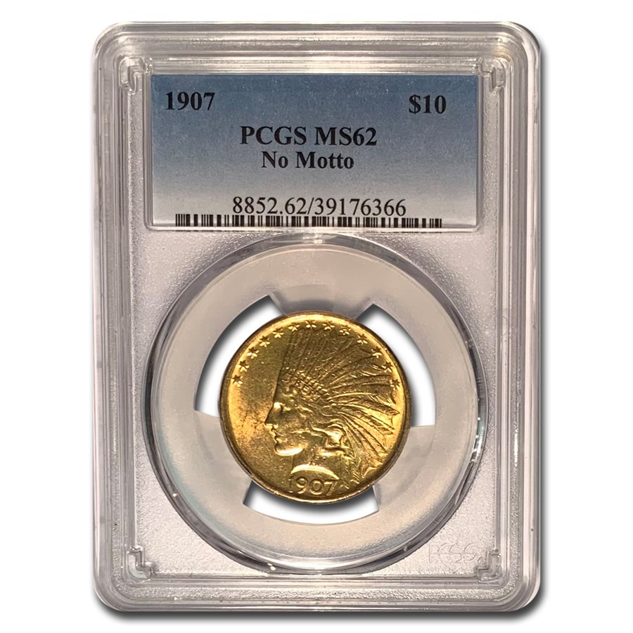 1907 $10 Indian Gold Eagle No Motto MS-62 PCGS Coin For Sale | $10 ...