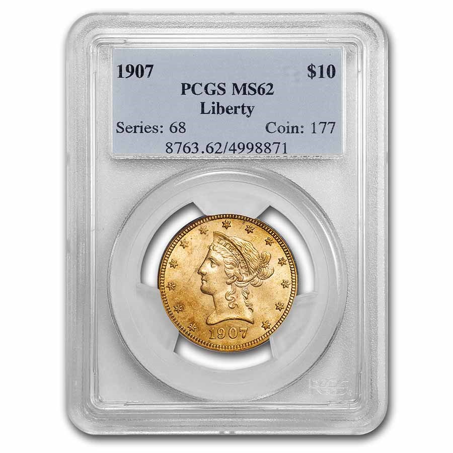 1907 $10 Liberty Gold Eagle MS-62 PCGS