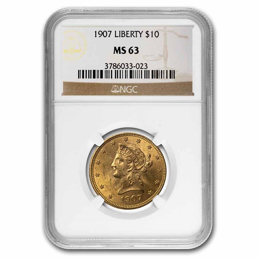 1907 $10 Liberty Gold Eagle MS-63 NGC