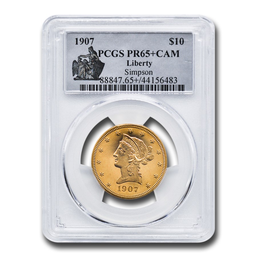 1907 $10 Liberty Gold Eagle PR-65+ Cameo PCGS