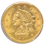 1907 $2.50 Liberty Gold Quarter Eagle MS-65 PCGS