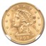 1907 $2.50 Liberty Gold Quarter Eagle MS-66 NGC