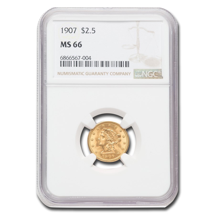 1907 $2.50 Liberty Gold Quarter Eagle MS-66 NGC