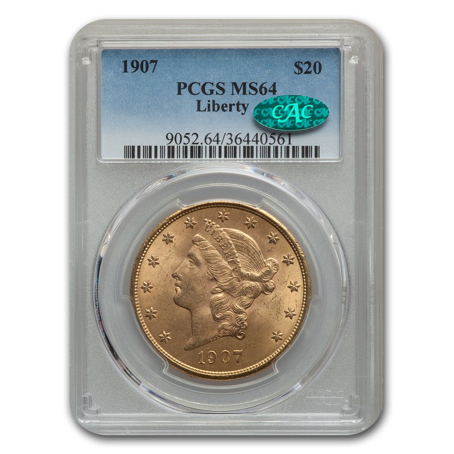 Buy 1907 $20 Liberty Gold Double Eagle MS-64 PCGS CAC | APMEX