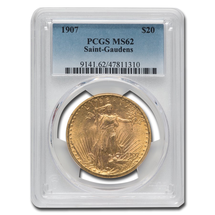 1907 $20 St Gaudens Gold Double Eagle MS-62 PCGS