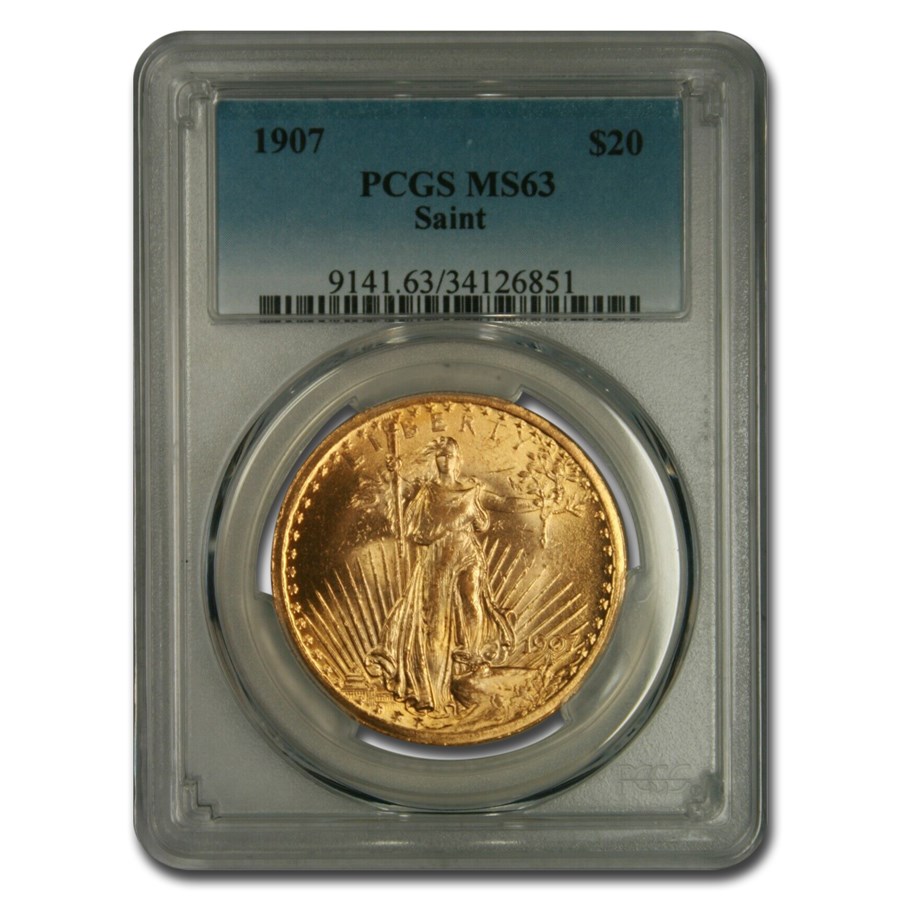 1907 $20 St Gaudens Gold Double Eagle MS-63 PCGS