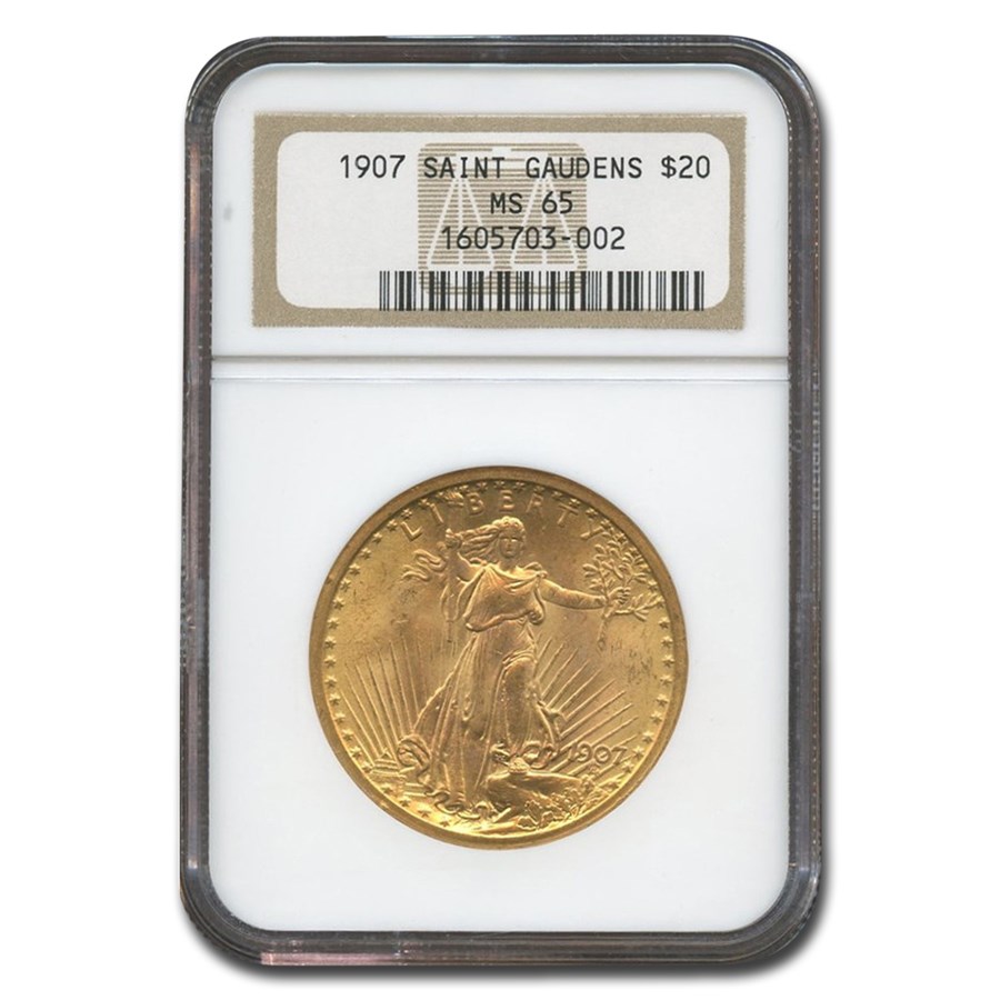 1907 $20 St Gaudens Gold Double Eagle MS-65 NGC