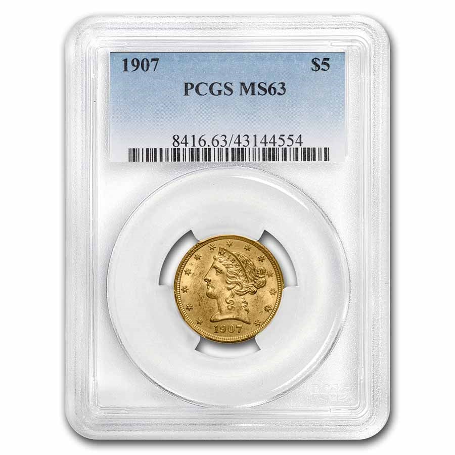 Buy 1907 $5 Liberty Gold Half Eagle MS-63 PCGS | APMEX