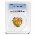 1907 $5 Liberty Gold Half Eagle MS-64 PCGS