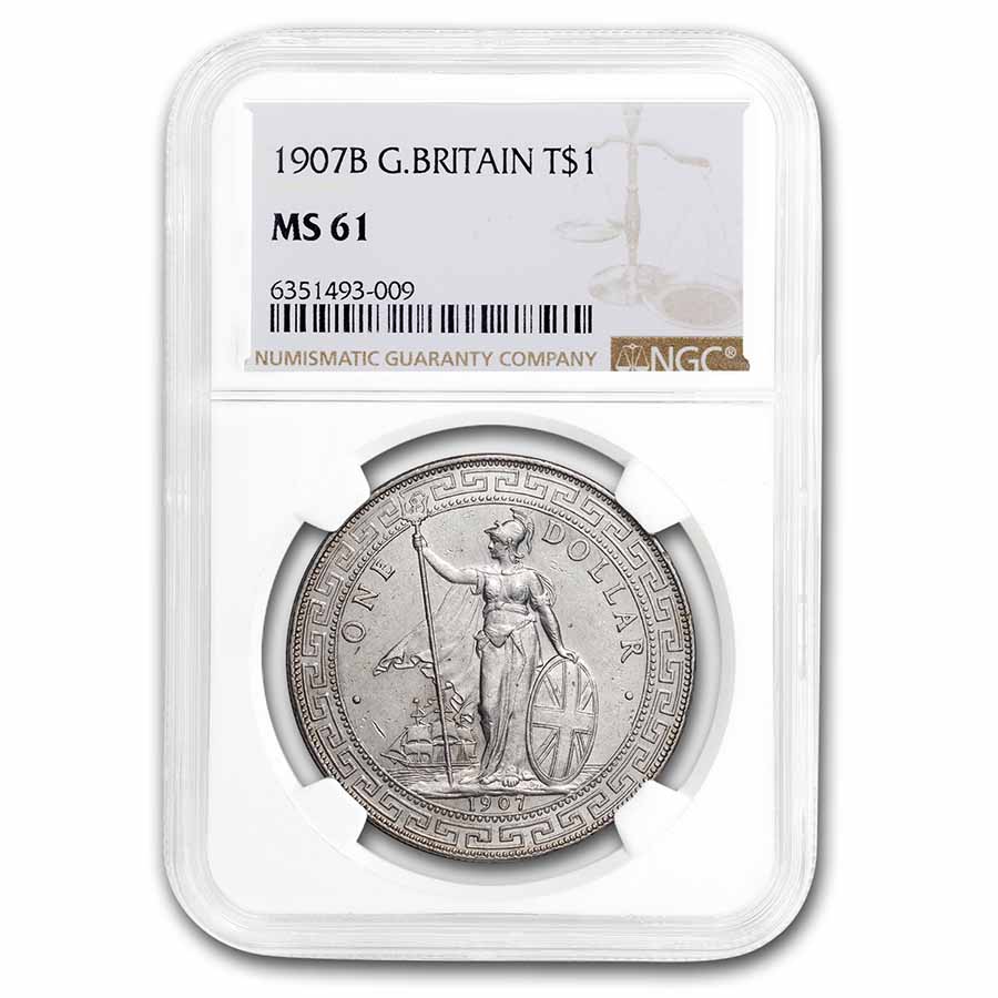 Buy 1907-B Great Britain Silver Trade Dollar MS-61 NGC | APMEX