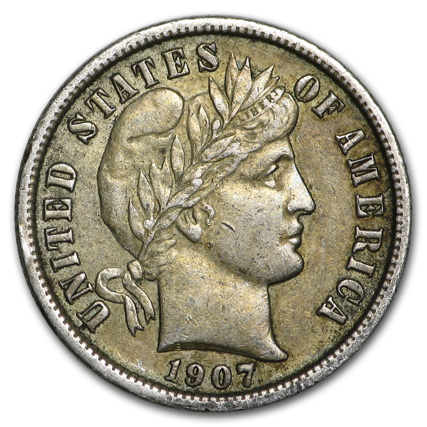 1907 mercury fashion dime