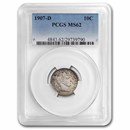 1907-D Barber Dime MS-62 PCGS