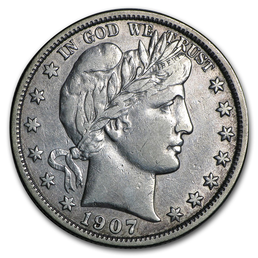 1907-D Barber Half Dollar VF