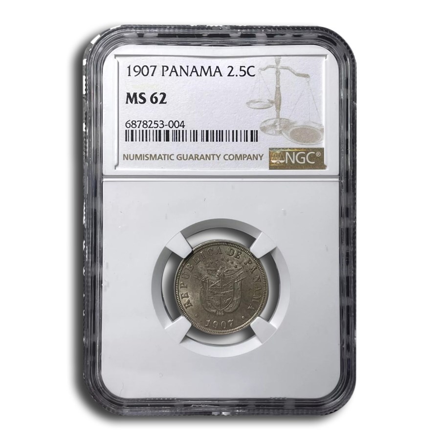 1907 Panama 2 1/2 Centesimos MS-62 NGC