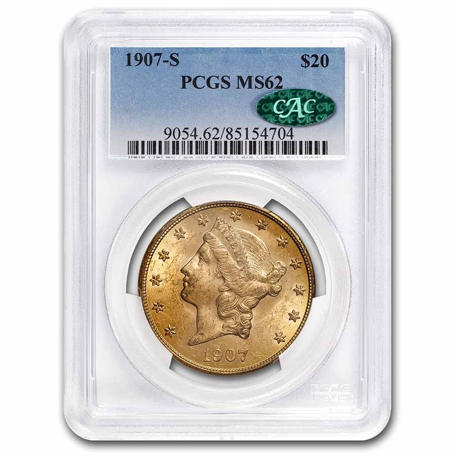 Buy 1907-S $20 Liberty Gold Double Eagle MS-62 PCGS CAC | APMEX