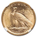 1908 $10 Indian Gold Eagle No Motto MS-65 NGC