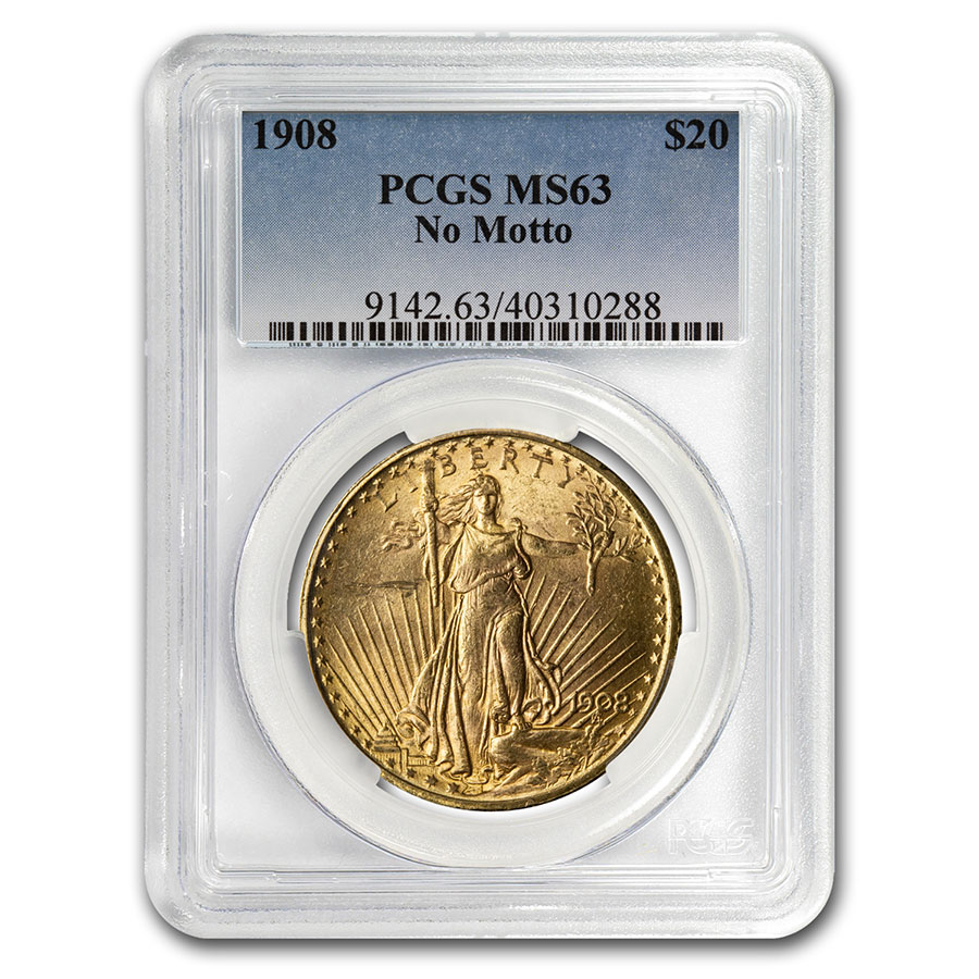 Buy 1908 St-Gaudens Gold Double Eagle No Motto MS-63 | APMEX
