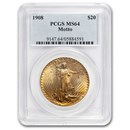 1908 $20 St Gaudens Gold Double Eagle w/Motto MS-64 PCGS