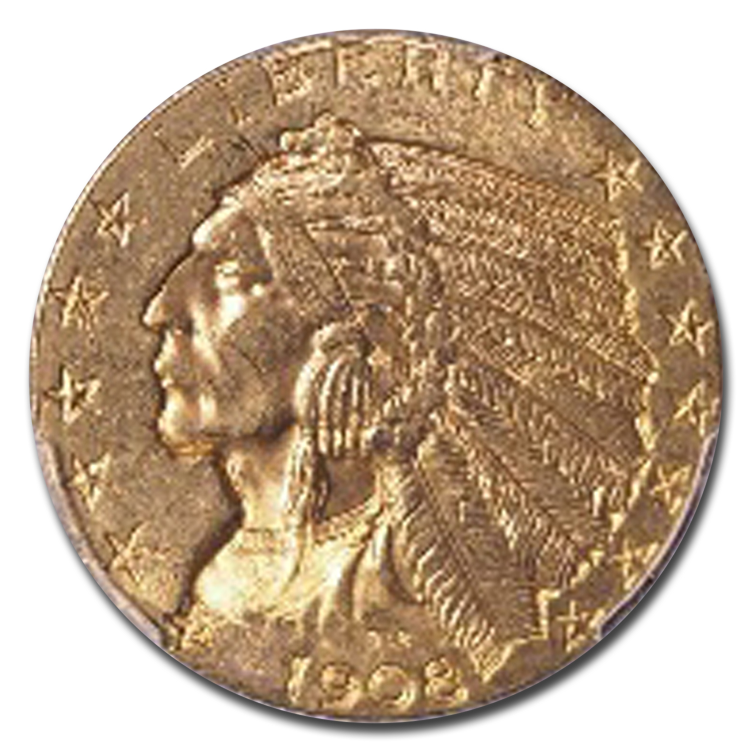 アンティークコイン 金貨 1908 Indian $5 PCGS MS65 - Incredible Gem